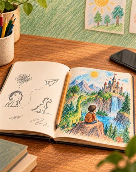 "Whenever he is bored, he comes out with something beautiful." On boredom, time, and the thing we keep taking away from children.