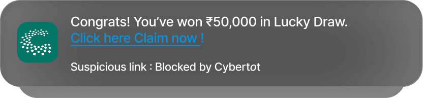 Suspicious link blocked by Cybertot