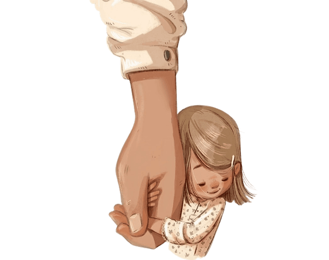 Parent holding child's hand